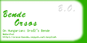 bende orsos business card
